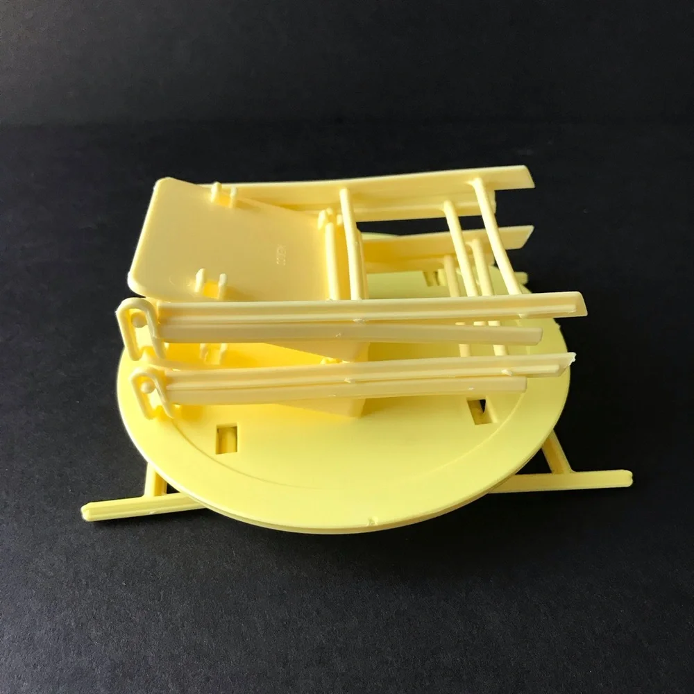 Vintage Barbie Yellow Folding Table and Chairs Set